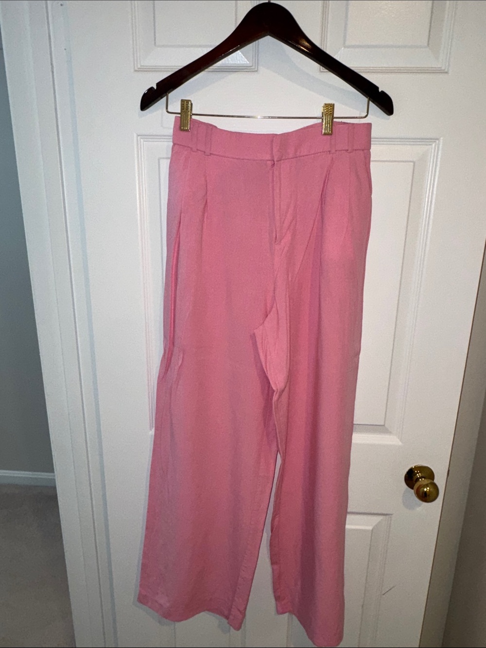 Zara Wide-Leg Pink Trousers